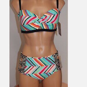 NWT Coco Rave Bra Bikini 2pc set Size XS S 30/32C Underwire Debby High Waist